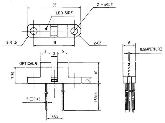 光電傳感器（光學傳感器）OJ-1401尺寸規(guī)格