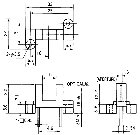 光電傳感器（光學傳感器）OJ-2206尺寸規(guī)格