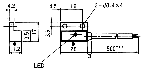 MS-3000接近傳感器（接近開(kāi)關(guān)）尺寸