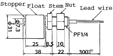 液位開關（液位傳感器/水位開關）MFS21-E-2尺寸規(guī)格