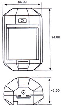 紅外線檢測(cè)器（防盜報(bào)警器/紅外線報(bào)警器）XP-42尺寸規(guī)格