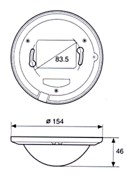 紅外線檢測器（防盜報(bào)警器/紅外線報(bào)警器）APS-12W尺寸規(guī)格